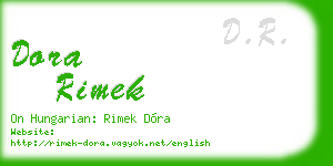 dora rimek business card