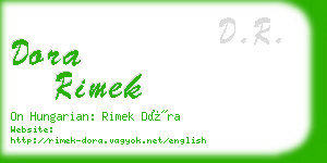 dora rimek business card
